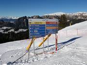 Pistebewegwijzering in het skigebied Carezza