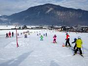 Beginners bij de sleeplift