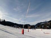 Op veel afdalingen staan er sneeuwkanonnen.