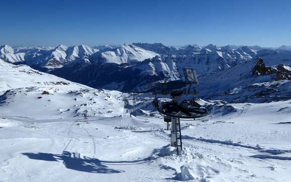 Adula-Alpen: Grootte van de skigebieden – Grootte Vals – Dachberg