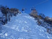 Onbeveiligd terrein bij de stoeltjeslift Giro d'Italia