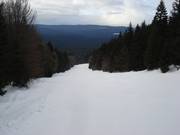 Uitzicht op de skipiste
