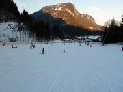 Gemakkelijke piste bij de oefen-sleeplift