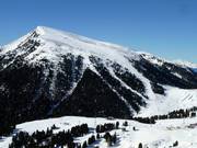 Uitzicht op de moeilijke pistes bij de Pala di Santo