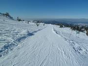 Start van de skiroute naar Bodenmais vanaf de Arber Gipfel