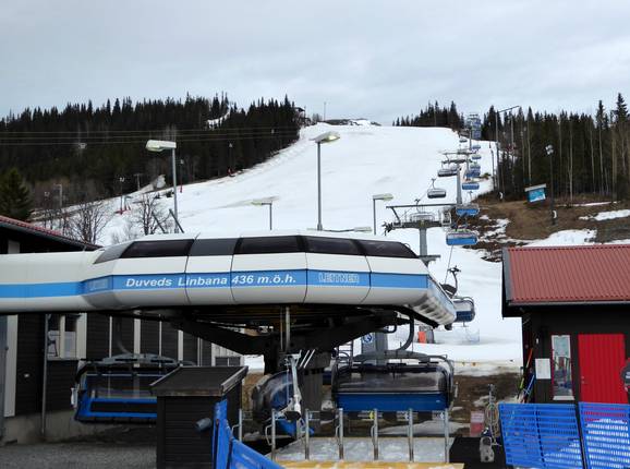 Duveds Linbana - 6-persoons hogesnelheidsstoeltjeslift (koppelbaar) met kap