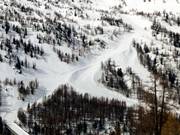 Gemakkelijke piste Chamois Chapland, die naar het dorpscentrum leidt