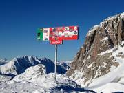Landsgrens Oostenrijk-Italië direct aan het skigebied