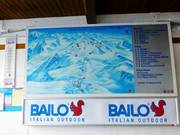 Pistekaart bij het dalstation van de pendelbaan Passo Stelvio - Trincerone