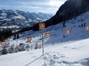 Afsluiting in het skigebied