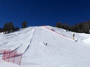 Zwarte piste bij de gondellift Carosello 3000