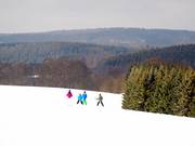 Makkelijke afdaling vanaf de steile helling.