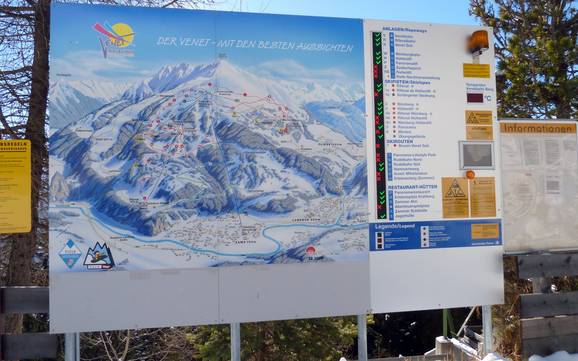 Tirol West: oriëntatie in skigebieden – Oriëntatie Venet – Landeck/Zams/Fliess