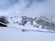 Uitzicht over het skigebied bij de Wildcat Express