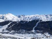 Uitzicht op de pistes van Mottolino