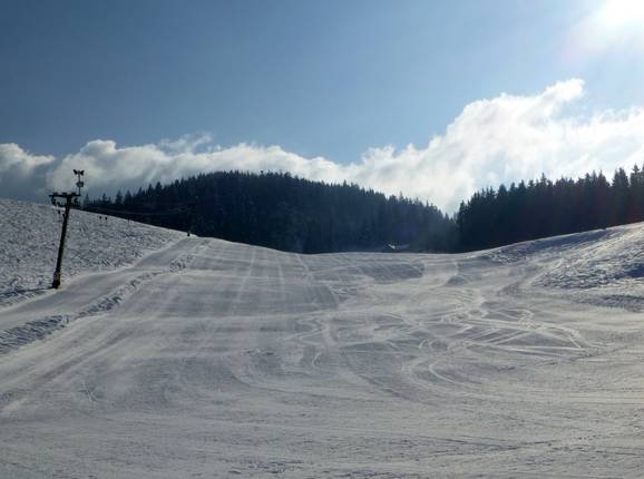 Makkelijke afdaling bij de familielift