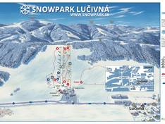 Pistekaart Lučivná Snowpark