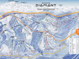 Pistekaart Espace Diamant – Les Saisies/Notre-Dame-de-Bellecombe/Praz sur Arly/Flumet/Crest-Voland