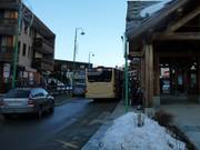 Een skibus in Les Deux Alpes