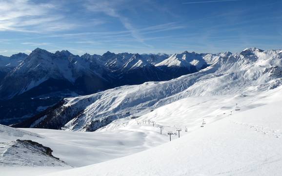 Unterengadin: Grootte van de skigebieden – Grootte Scuol – Motta Naluns