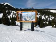 Pistekaart in het skigebied