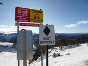 Informatie bij de pistes in het skigebied Mt. Hotham