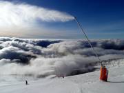 Tot aan de top op 2.004 m staan er sneeuwlansen