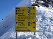 Pistebewegwijzering in het skigebied Damüls-Mellau