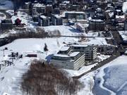 Uitzicht op de accommodaties in Hirafu Village