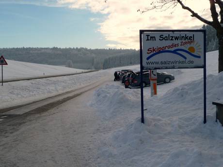Reutlingen: bereikbaarheid van en parkeermogelijkheden bij de skigebieden – Bereikbaarheid, parkeren Im Salzwinkel – Zainingen (Römerstein)