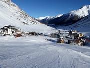 De wijk Wirl van de gemeente Galtür direct aan het skigebied