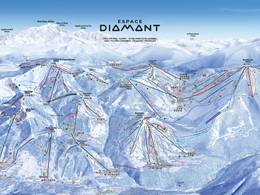 Pistekaart Espace Diamant – Les Saisies/Notre-Dame-de-Bellecombe/Praz sur Arly/Flumet/Crest-Voland