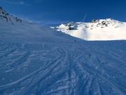 Moeilijke afdaling vanaf de Weissfluhgipfel