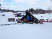 Vuurplaats in het skigebied Ounasvaara