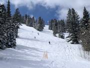 Steile piste bij de stoeltjeslift Powderhorn II