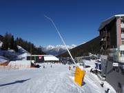 Sneeuwlans bij de dalafdaling