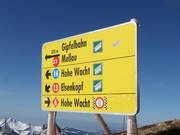 Pistebewegwijzering in het skigebied Damüls-Mellau