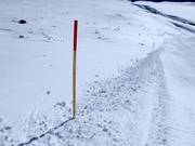 Pistemarkeringen in het skigebied Weißsee Gletscherwelt