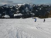 Brede afdaling bij de Fürstwandlift