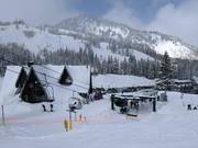 De liften starten bij de parkeerplaats.