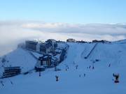 Uitzicht op de accommodaties Pla d'Adet