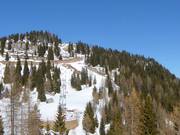 Uitzicht op de moeilijke piste Tre Sassi