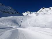 Zwarte Schmugglerpiste bij de Weißseejochbahn