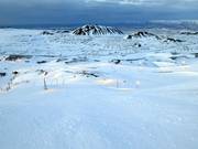 De steilste afdaling in het skigebied van Bláfjöll