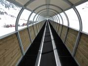 Overdekte transportband in La Mongie