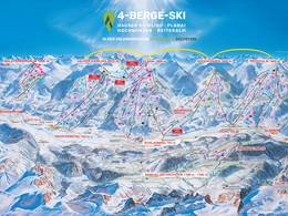Pistekaart Schladming – Planai/Hochwurzen/Hauser Kaibling/Reiteralm (4-Berge-Skischaukel)