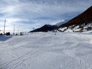 Uitzicht op het skigebied Münster-Geschinen