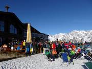 Après-ski bij de Giggijoch voor de afdaling naar het dal