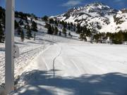 Oefenterrein bij de skischoollift