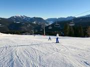 Makkelijke Kammerkör-afdaling bij de 8-persoons stoeltjeslift Kapellen (Steinplatte)
